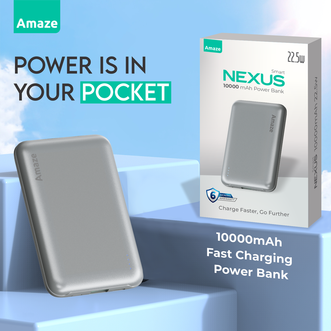 Amaze Nexus Smart 10000MAH Power Bank 22.5W